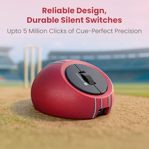 Image of Portronics ToadPlay Cricket Mini Wireless Bluetooth Mouse with Dual Wireless Connectivity (BT + 2.4 GHz), Rechargeable Battery, Noise-Free Clicking, Multi-Device Pair, Adjust Sensitivity (Red)