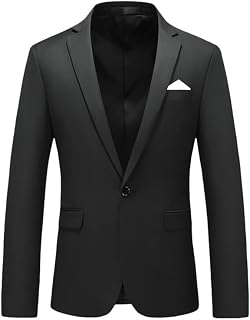 Chaqueta tipo blazer para hombre, corte entallado, color liso, con un botón, color rojo rosa