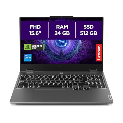 Lenovo LOQ Gen 9 Gaming-Laptop IA 15,6 Zoll FHD, 144 Hz (Intel Core i5-12450HX, NVIDIA GeForce RTX 3050, 24 GB RAM, 512 GB SSD, Wi-Fi 6, ohne Betriebssystem) Spanische QWERTY-Tastatur – Grau
