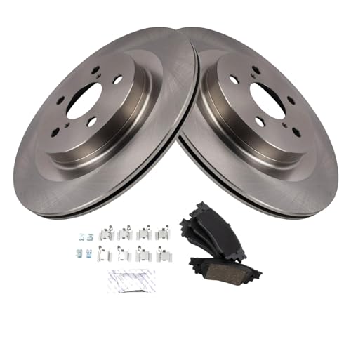 Image of TRQ Rear Brake Pad and Rotor Set Ceramic Compatible with 2022 Lexus NX250 NX350 NX350h