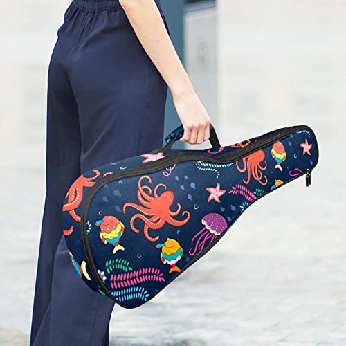 Sac pour ukulélé soprano robuste housse concert méduse pieuvre