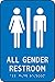 Accuform PAD101BU Plastic ADA Braille Tactile Sign, All Gender Restroom", 9" Length x 6" Width x 0.125" Thickness, White on Blue