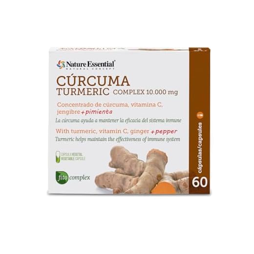 CURCUMA 10.000 MG. (95%) JENGIBRE + PIMIENTA + C. 60 CAPSULAS VEGETALES - Nature Essential