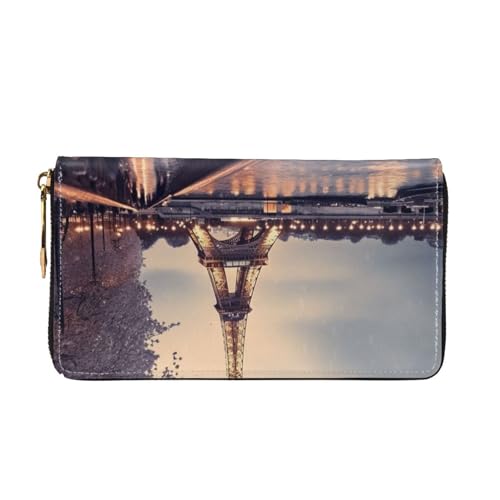 Eiffel Tower Winter Rainy Women's Wallet Large Capacity Credit Card Holder Zip Phone Clutch Ladies Travel Purse2