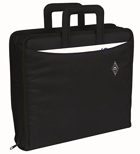 Wedo 58601 Ordnertasche Polyester A4, (mit Reißverschluss versenkbare Griffe und zwei A4-Außenfächer) schwarz