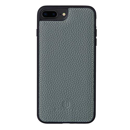 iPhone 8 Plus/iPhone 7 Plus 本革ケース シュリンクカーフレザー 耐衝撃 ハンドメイド ギフト おしゃれ シンプル 大人可愛い メンズ レディース スマホケース 青 灰 ブルーグレー アイシーブルー SPG-8P-IcyBlue