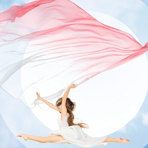 Image of Jecery 2 Pack Praise Dance Worship Flags, 35''x 55'', White Pink Red