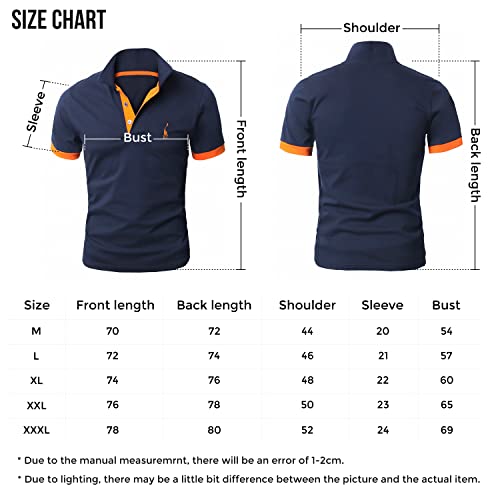 Glestore Polo Sport T-Shirt MT1030 Uni Homme, Bleu Foncé, L - Image 8
