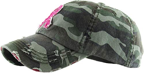 Image of Pink Ribbon Breast Cancer Awareness Fight Hope Vintage Baseball Cap Hat Women Cotton Adjustable