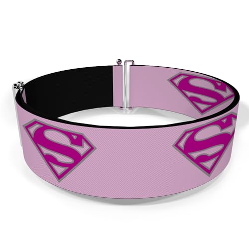 Buckle-Down DC Comics Belt, Cinch Belt Superman Shield Pink, 3.0 Inch Wide, Adjustable2