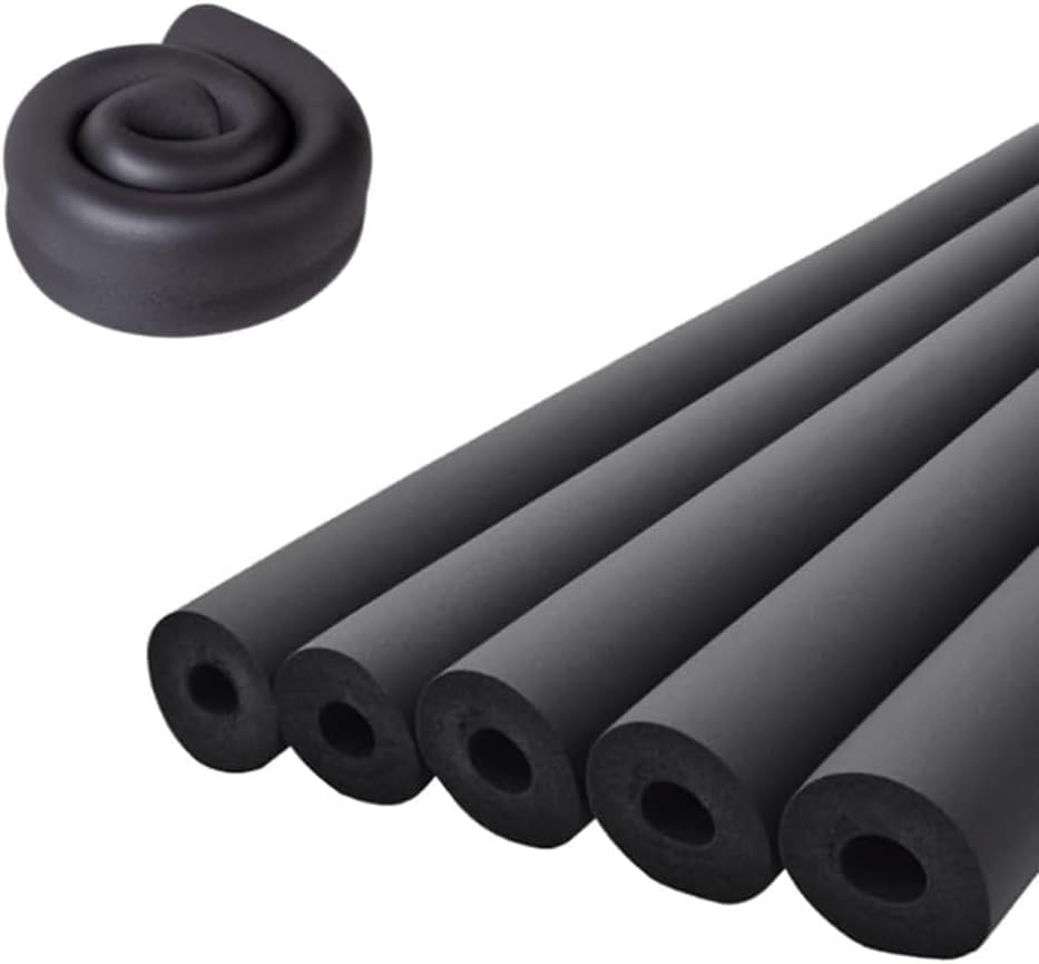 Pipe Insulation Foam Tube 1/2 ID*3/8 TH-6Ft Foam Tubing Black Pipe Cover Heat Preservation for Outdoor Water Pipe Insulation AC Unit Guitar Stands Exercise Machine Handle and Roof Rack Etc