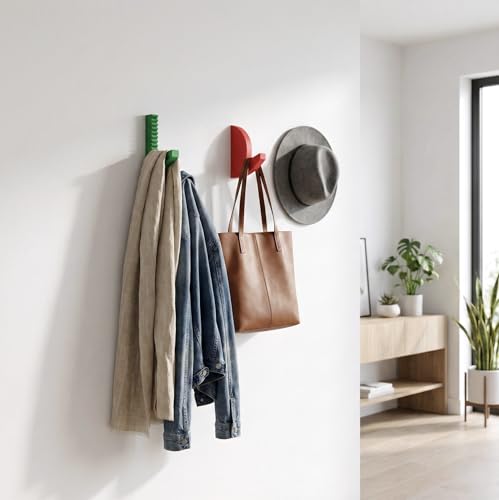 Aire Wandhaken, modern, skandinavisch, Grün, PLA, Wandmontage mit Schrauben und Dübeln