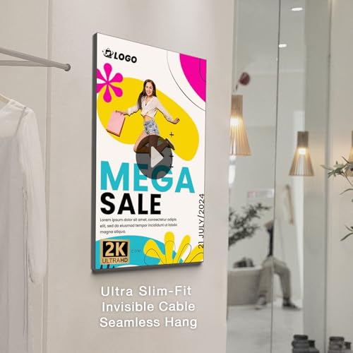 29 Inch HD 700nits Wall Mount Digital Signage Slim Fit Frameless Commercial Display LCD Monitor Advertising Screen 2-32GB Android 9.0 with - Thumbnail 6
