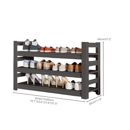 Étagère à chaussures 3 niveaux blanche en métal 50x69cm pour 18 paires