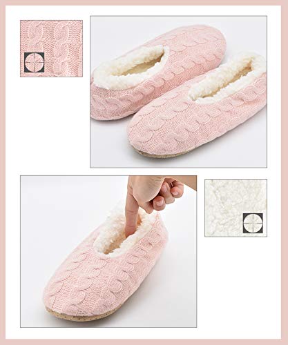 DICUIRD Womens Thick & Warm Slipper Socks with Grippers - Knit House Slippers3