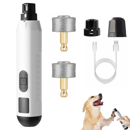 Silent Groom Pro, Nail Trimmer with LED Light & 5 Speeds, Nail Grinder Trimmer for Dogs & Cats, Quiet Electric Pet Nail File for Calm Grooming, USB Rechargeable (Replacement Grinding Heads)