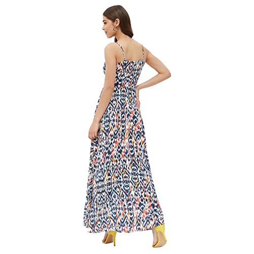 Image of Harpa Women's Rayon Modern Maxi Casual Dress (GR6387A- Multi Extra Large) Multicolour
