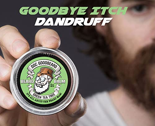 Doc Goodbeard Beard Growth Kit Includes Beard Balm And Beard Oil For Men - Natural, Organic, Softer, Smoother, Moisturized, Leave In Beard Conditioner For Men (Green Tea Tree) #TOP4