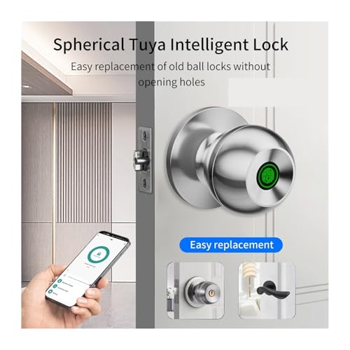 Serrure connectée électronique au design argent épuré pour porte