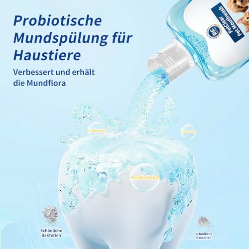 Pcpetclear - Mundwasser Für Hunde Und Katzen - Zahnsteinentferner - Trinkwasserzusatz - Schützt vor Plaque Und Zahnstein - Frischer Atem - Keine Bürste Erforderlich - 380ml Stück (1)