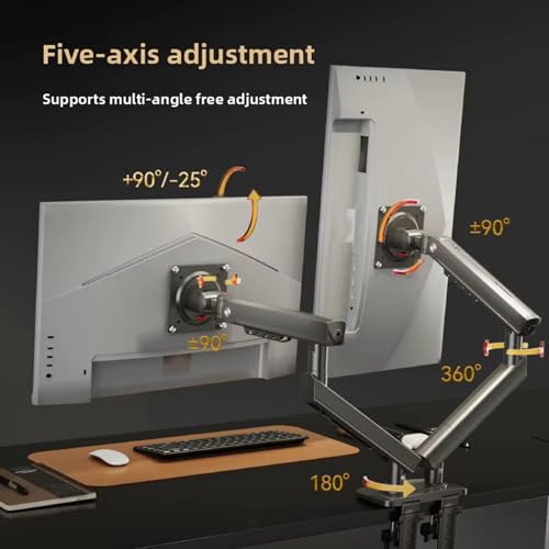 Image of 17-32 inch Monitor Desk Arm with Laptop Tray 360 Degree Swivel tilt Heavy Duty