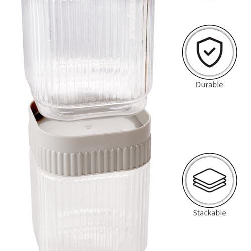 Image of Nayasa Refresh Container 750 ML BPA Free Food Grade Airtight Kitchen Storage Stackable Containers- Set Of 6 | Grey