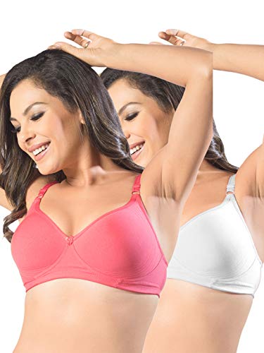 Image of SONARI Womens Non Padded Cotton T Shirt Bra | Wire Free, Medium Coverage, Comfortable and Lightweight | Adjustable Straps, Hook and Eye Closure for Everyday Wear - D-12