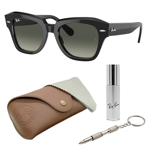 Image of Ray-Ban RB2186 STATE STREET Square Shaped Sunglasses for Women with Official RAYBAN Eyewear Kit