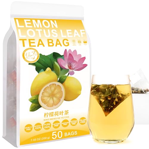 Plant Gift Lemon Lotus Leaf Tea Bags 7.05oz (4g*50bags) Lemon, Ca...