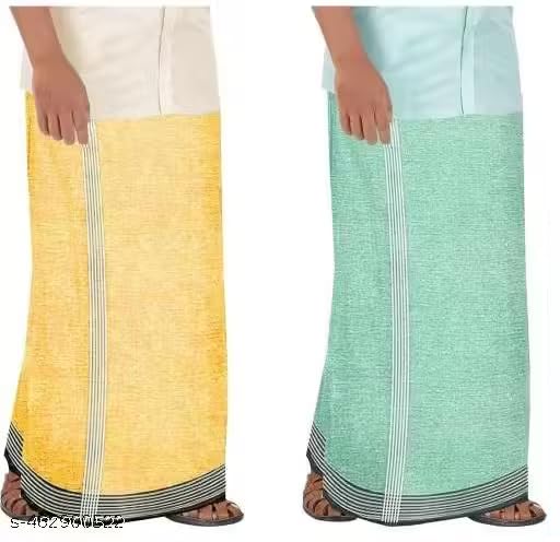 Image of Men's Cotton Lungi | Traditional Indian Wear | Soft & Breathable Checked Lungis for Daily Comfort, Home Wear & Casual Use | Free Size Wrap