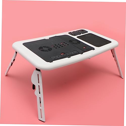 Support pour ordinateur portable pliant avec ventilateur USB bureau blanc
