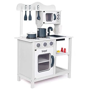 boppi- Cocina de Madera para ni¤os con 19 Accesorios – Gris