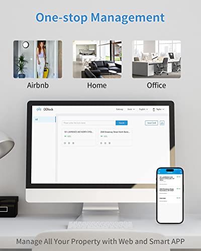 Smart Door Lock - Teeho Keyless Entry Door Lock With Keypads - Electronic Door Locks With Bluetooth - Remote App Control With Gateway #TOP5