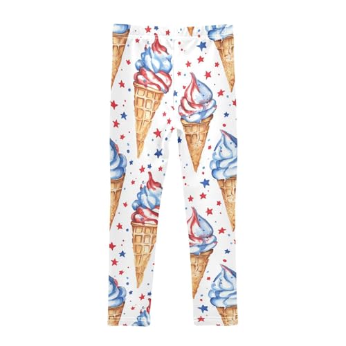 Girls Leggings Ice Cream with Red and Blue Confetti Toddler Girls Clothes Leggings for Girls Toddler Girls Leggings 3-4T2