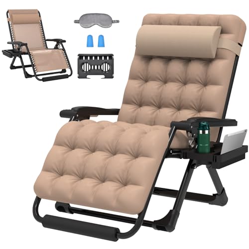 Sedia extra larga oversize Zero Gravity XL reclinabile da patio con poggiatesta imbottito regolabile chaise longue per cortile esterno e comfort a bordo piscina (colore: B