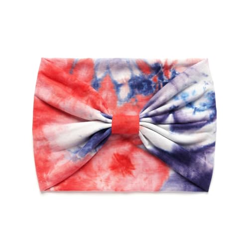 Image of XFYT Ultra Wide Workout Fashion Hair Bands | Super Soft Stretch Microfibre high absorbtion Wide Head Band for Women Girls Yoga Sports Fitness Gym (Crimson Blue)