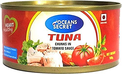 Image of Oceans Secret Tuna Chunks in TomatoSauce 180gm Pack of 4 Canned Tuna Fish | Balanced Nutrition | Rich Taste | in Tomato Sauce | Premium Cuts Ready to Eat