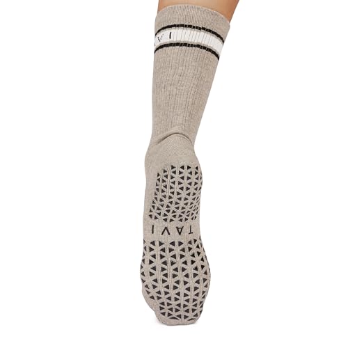 TAVI Kai 2 Pack Grip Socks, Shitake Heather/Ebony Mirage Stripe, Small3