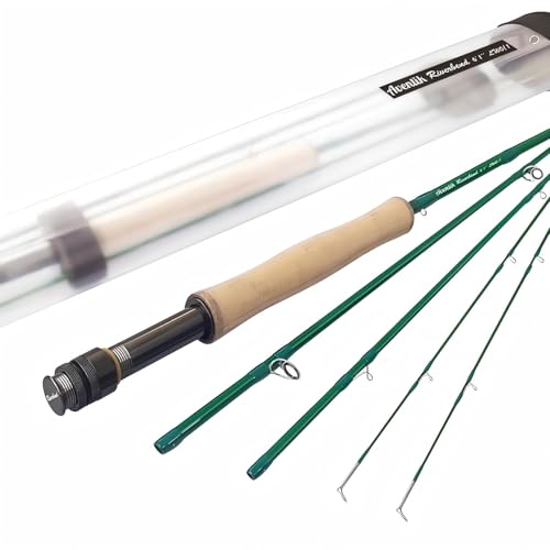 Aventik Fly Fishing Riverbend Series Fly Rod IM8 Graphite Blank 0/1/2/3/4/5/6/7/8 wt Rods, 6/7/8/9/10ft Lightweight Fly Fishing Rod Medium Fast Action