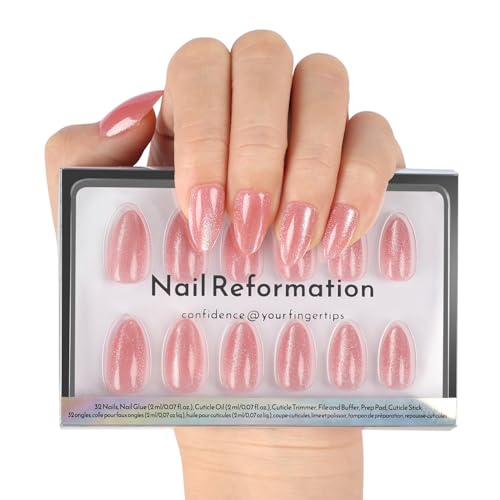 Nail Reformation Press On Nails, Pink Quartz | Cat Eye