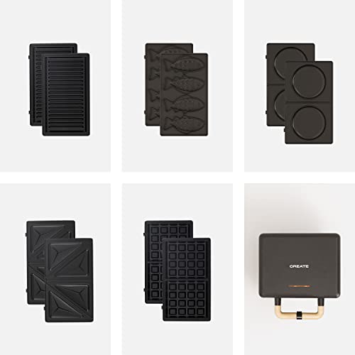 Gofrera Eléctrica Multifunción Sandwichera 3 En 1 OZAVO - Gofres, Sándwiches Y Plancha, 750W, Placas Antiadherentes Extraíbles 750w Ozavo