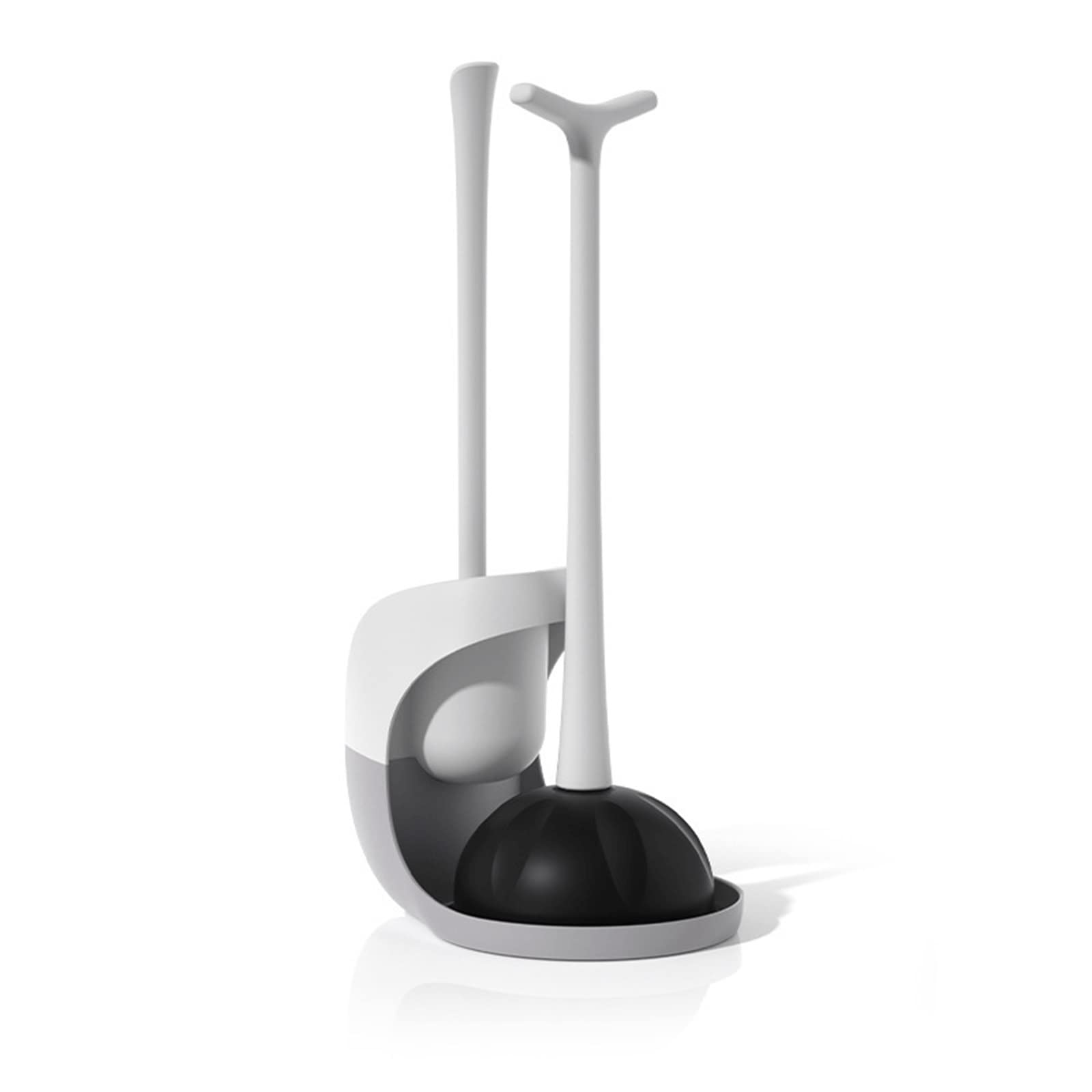 Toilet Plunger and Brush, 2 in 1 Toilet Bowl Brush Plunger Set with Holder, Bathroom Cleaning Tools Combo for Bathroom or Bathroom Cleaning (White)