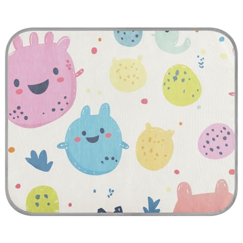siphylline Cute Cartoon Monsters Summer Cooling mat for Cats Self Cooling Bed for Cats Outdoor for pet Cozy Sleeping Removable tapete refrescante para mascotas S