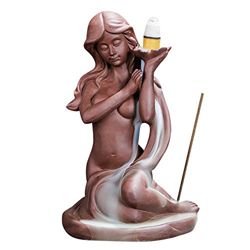 Tmore Backflow Incense Burner Holder, Ceramic Incense Burner Handmade Home Decoration for Yoga Meditation