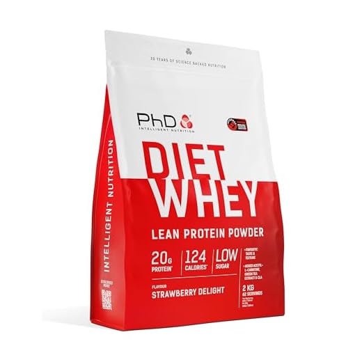 PhD Nutrition Diet Whey proteína en polvo, Proteína de suero de leche sabor a Fresa, 17 gr de proteína por porción, 80 porciones, Bolsa de 2 Kg