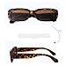 ADE WU Rectangle Sunglasses for Women Men Retro 90s Trendy Narrow Rectangular Sun Glasses Fashion Y2K Unisex Stylish,Tortoiseshell Frame Brown Lens