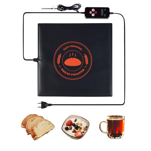 Bourske Esterilla de fermentación para masa fermentada, estera caliente para pan, masa fermentada, temperatura ajustable, para pan, masa madre y yogur (alfombrilla de fermentación con termostato, 35,4