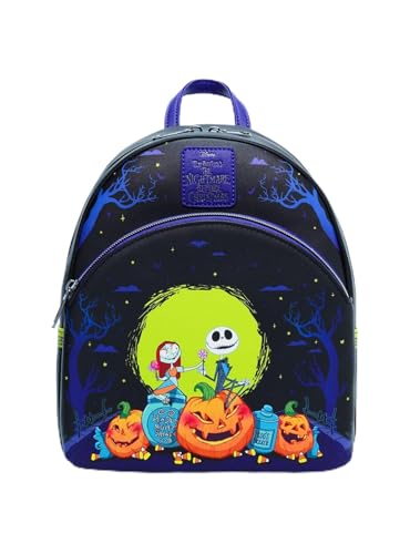 Loungefly The Nightmare Before Christmas Jack & Sally Pumpkins Mini Backpack BLACK NONE