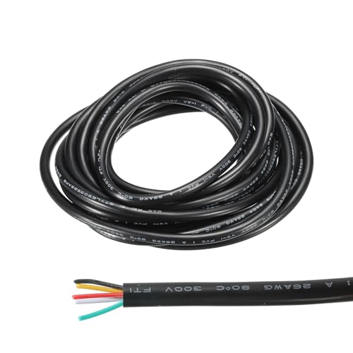 Image of sourcing map 26AWG Electrical Wire 5 Conductors 10FT/3m Black