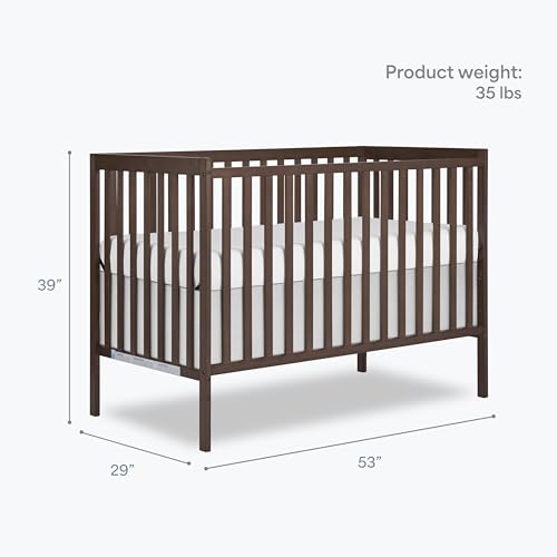 Image of Dream On Me Synergy 5-in-1 Convertible Full Size Baby Crib, Smokey Oak